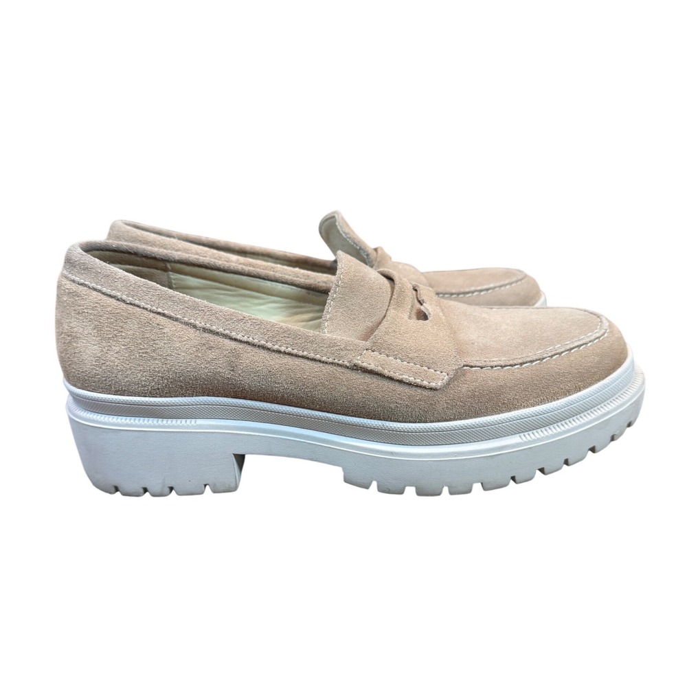 Portland Leather Goods Patina‎ Zoe Suede Lug Loafer Chunky Tan Size 9